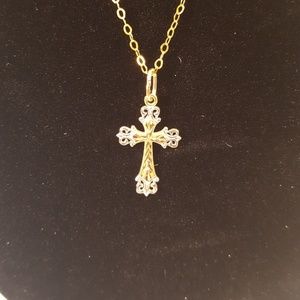 Dainty Cross Pendant with 14K chain
